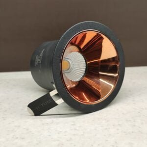 LED COB Downlights - 5W Black Body with Rose Gold Reflector