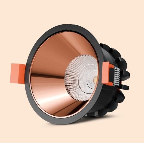 LED COB Downlights – 465 (30W) Black Body with Rose Gold Reflector
